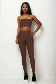 Ribbed Tube Top & Leggings Set - Fashionmj