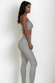 Ribbed Tube Top & Leggings Set - Fashionmj