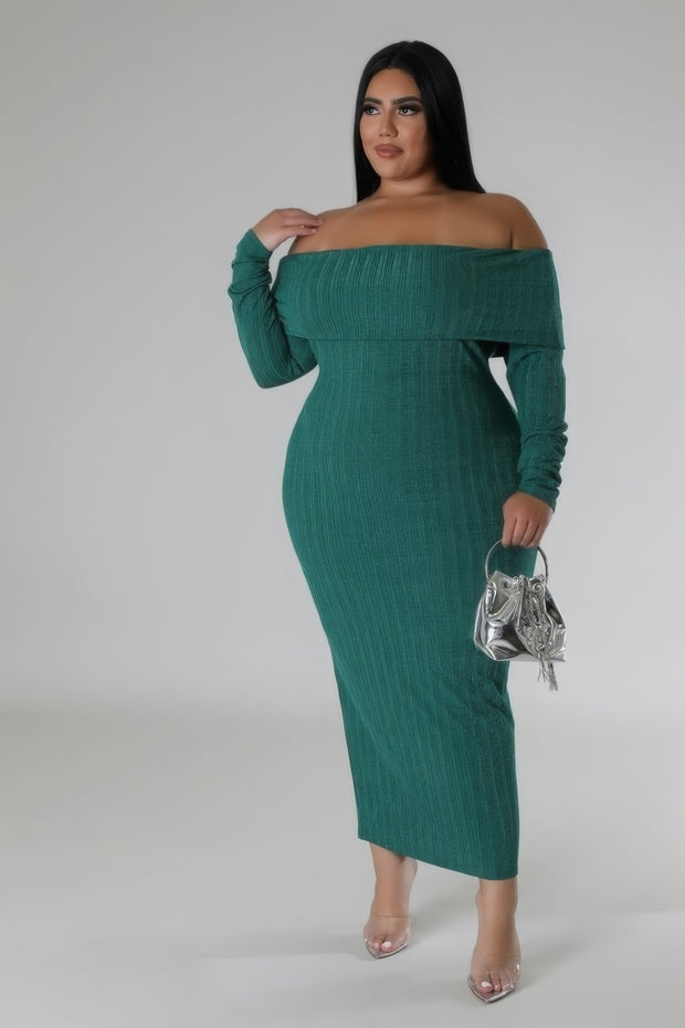 Off Shoulders Stretch Dress - Fashionmj