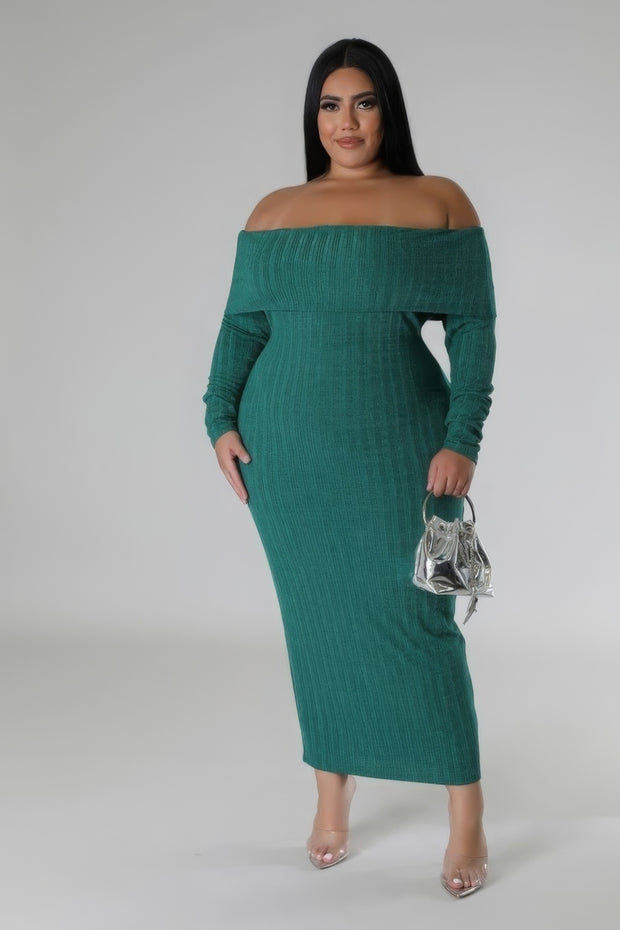 Off Shoulders Stretch Dress - Fashionmj