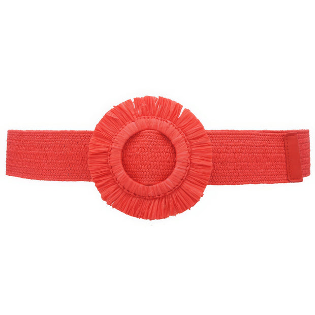 Fringe Circle Straw Belt - Fashionmj