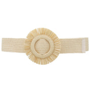 Fringe Circle Straw Belt - Fashionmj