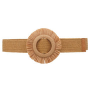 Fringe Circle Straw Belt - Fashionmj