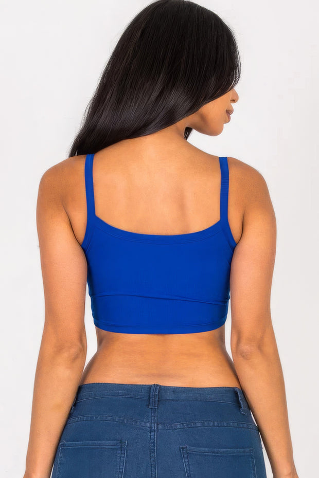 Ribbed Knit Cami Crop Top - Fashionmj