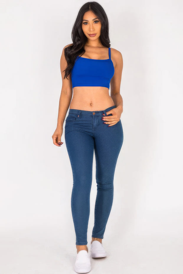 Ribbed Knit Cami Crop Top - Fashionmj