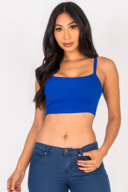 Ribbed Knit Cami Crop Top - Fashionmj