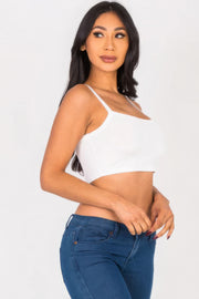 Ribbed Knit Cami Crop Top - Fashionmj