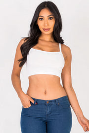 Ribbed Knit Cami Crop Top - Fashionmj