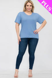 Plus Size Basic Short Sleeve T-shirt - Fashionmj