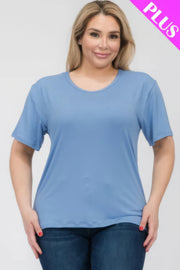 Plus Size Basic Short Sleeve T-shirt - Fashionmj