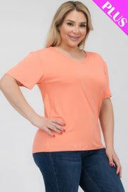 Plus Size Basic Short Sleeve T-shirt - Fashionmj