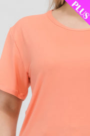 Plus Size Basic Short Sleeve T-shirt - Fashionmj