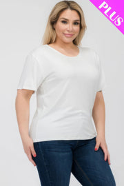 Plus Size Basic Short Sleeve T-shirt - Fashionmj