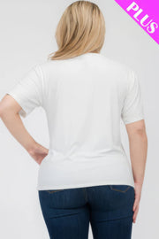 Plus Size Basic Short Sleeve T-shirt - Fashionmj