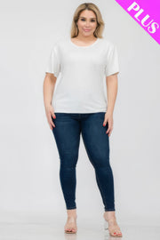 Plus Size Basic Short Sleeve T-shirt - Fashionmj