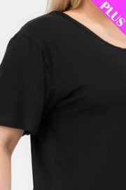 Plus Size Basic Short Sleeve T-shirt - Fashionmj