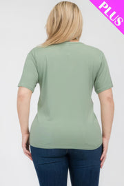 Plus Size Basic Short Sleeve T-shirt - Fashionmj