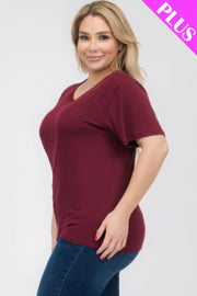 Plus Size Basic Short Sleeve T-shirt - Fashionmj