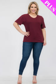 Plus Size Basic Short Sleeve T-shirt - Fashionmj