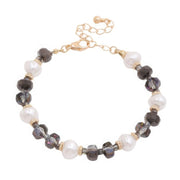 Pearl Beaded Metal Bracelet - Fashionmj