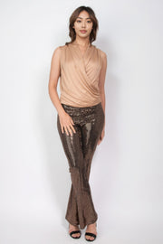 Sequined Fit & Flare Midrise Pants - Fashionmj