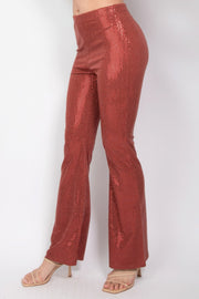 Sequined Fit & Flare Midrise Pants - Fashionmj