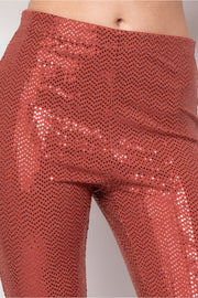 Sequined Fit & Flare Midrise Pants - Fashionmj