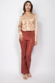 Sequined Fit & Flare Midrise Pants - Fashionmj