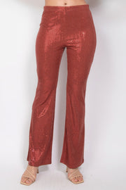 Sequined Fit & Flare Midrise Pants - Fashionmj