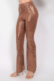 Sequined Fit & Flare Midrise Pants - Fashionmj