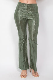 Sequined Fit & Flare Midrise Pants - Fashionmj