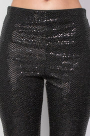 Sequined Fit & Flare Midrise Pants - Fashionmj