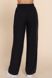 Elastic Waist Tencel Long Pants - Fashionmj