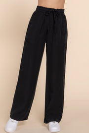 Elastic Waist Tencel Long Pants - Fashionmj