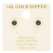 14k Gold Dipped Cz Round Earring