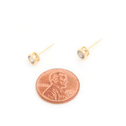 14k Gold Dipped Cz Round Earring