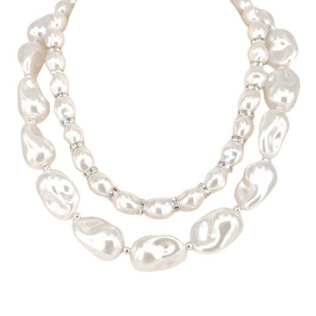 2 layered pearl necklace - Fashionmj