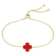 Metal Clover Charm Adjustable Bracelet - Fashionmj