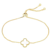 Metal Clover Charm Adjustable Bracelet - Fashionmj