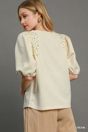 Puff Sleeve Knit Top - Fashionmj