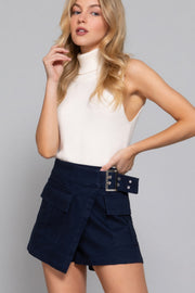 Waist Belted Cargo Skort - Fashionmj