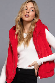 Hoodie Faux Fur Vest - Fashionmj