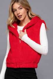 Hoodie Faux Fur Vest - Fashionmj