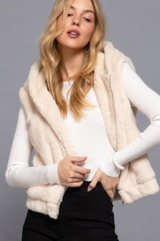 Hoodie Faux Fur Vest - Fashionmj