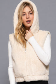 Hoodie Faux Fur Vest - Fashionmj