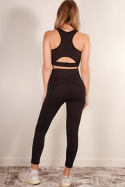 Tank crop top & high waist leggings set - Fashionmj