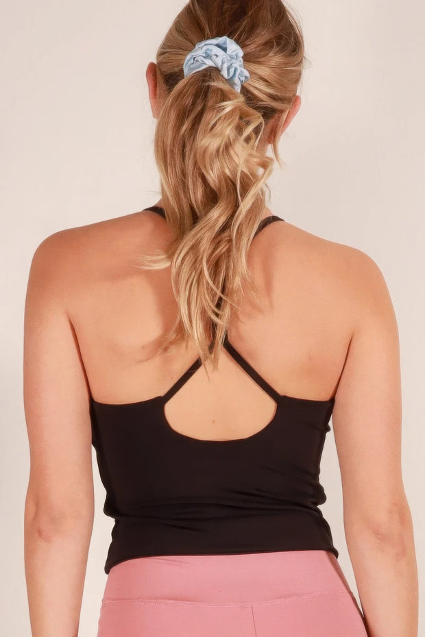 Criss cross back sports top - Fashionmj