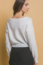 Pearl details sweater - Fashionmj