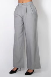 High-rise Stripe Wide Leg Pants - Fashionmj