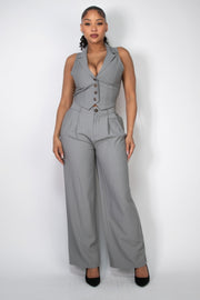 High-rise Stripe Wide Leg Pants - Fashionmj